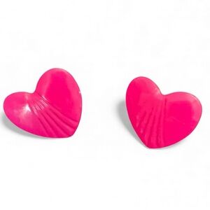 Pink Heart Shaped Earrings EUC